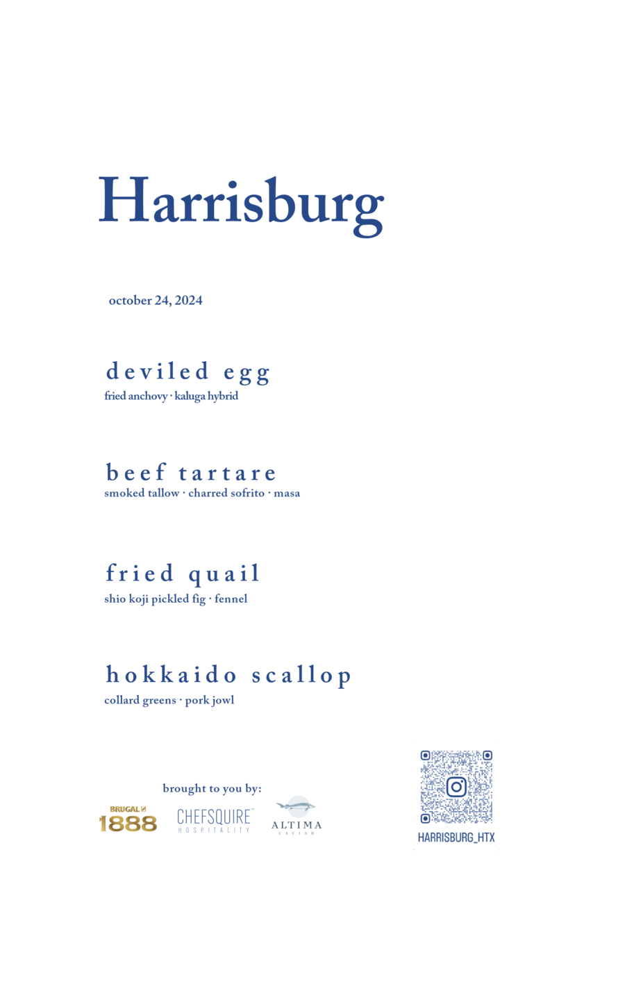 October 24, 2024 Harrisburg menu artifact